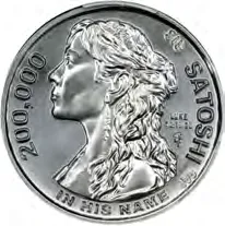 Caribbean Treasures In His Name · Silver · 20,000 satoshi — design face, auction specimen