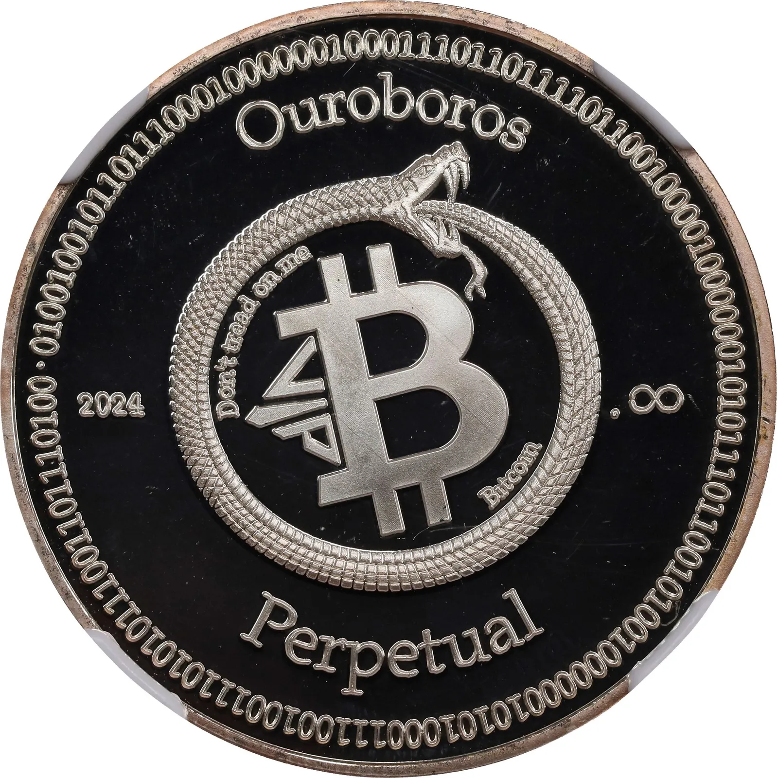 VIP Bitcoins Perpetual · 1/2 oz silver · 0.001 BTC — Design face · lot 6065