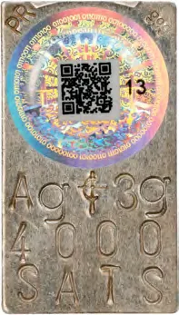 Caribbean Treasures Hand-stamped bar · 3 g silver · 4,000 satoshi — stamped face, auction specimen