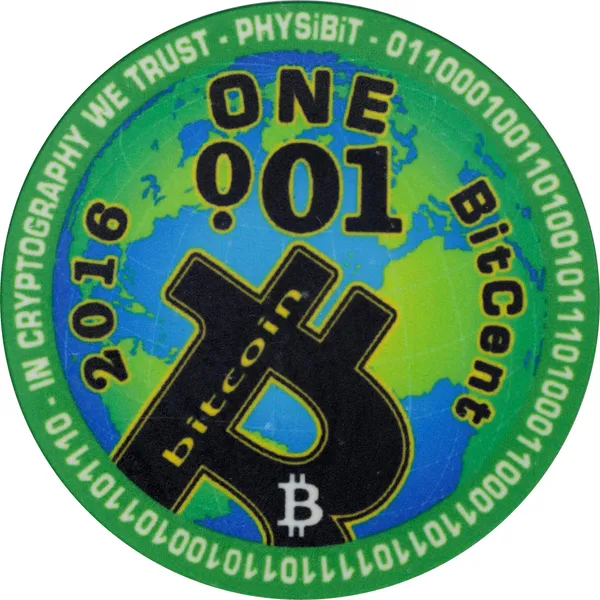 Physibit 0.01 BTC · Poker chip — Design face · lot 7040
