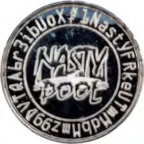 NastyPool Bitcoin fundraiser token · 1 g silver — Design face · lot 35083