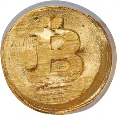 My Bitcoin Mint Bitcoin token · 1/2 g gold — Design face · lot 3057